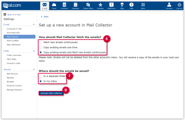 Set up Mail Collector