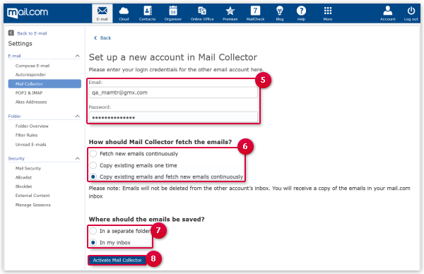 Set up Mail Collector